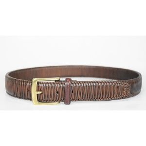 TRAFALGAR Brown Leather Braided Belt NEW- RARE